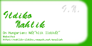 ildiko nahlik business card